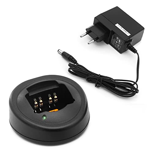 NEWASHAN Basisstation für Desktop-Ladegerät, Ersatz für Motorola Radio GP340 GP380 GP680 HT750 HT1250LS PR860 PRO5450 HTN9000 HNN9010 Ni-MH Ni-CD Li-Ion Akku Schnellladung (EU-Adapter)