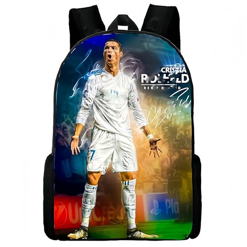 Sac à dos pour enfant motif étoile de football multicolore pour l'école et le sport