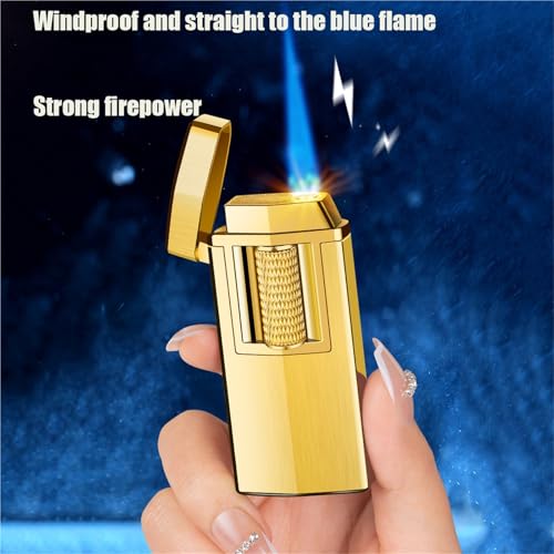 Mechero de metal recargable con luz LED y cámara de aire transparente 4