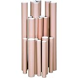 KK Verpackungen® Versandrolle | 6 Stück, 760x75mm, Versandhülse aus Hartpappe mit Plastikdeckel | Spiralgewundenes Versandrohr aus Karton