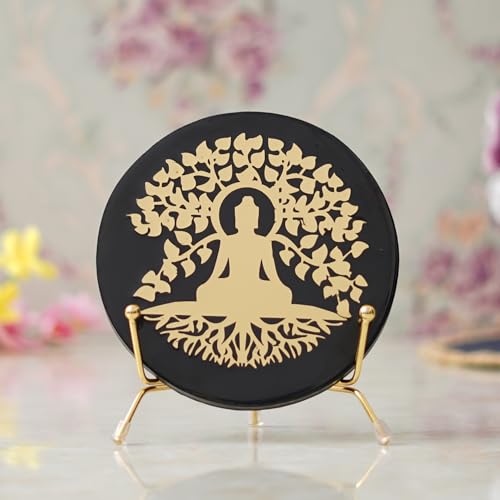 Webelkart Premium Handcrafted Table Decor Resin Meditating Gautam Buddha Art Showpiece with Stand Home and Office Decor (7" Inches)- Buddha Statues for Home Decor