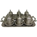 Mokka Mokkaservice Set Silber Eckig Türk Kahve Seti 6 Personen Türkisch Kaffee Set
