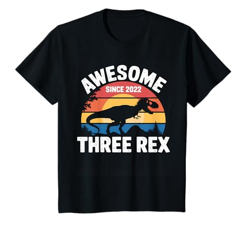 キッズ キッズ 3レックス 誕生日パーティー 衣装 恐竜 3歳 男の子 Tシャツ
