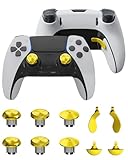 Metal Thumbsticks for PS5 Edge Controller, Metallic Back Paddles Triggers Buttons Joysticks, Replacement Accessories Parts for PS5 Dualsense Controller