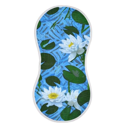 Flowers Simple White Burp Cloths for Babies Burp Rag Cotton Spit Up Rag for Infant Newborn Baby2