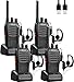 Baofeng Walkie Talkies Profesionales PMR446 Walkie Talkie Set USB Recargable 16 Canales Soporta VOX con Auriculares,Base de Carga，Batería (4 Piezas)