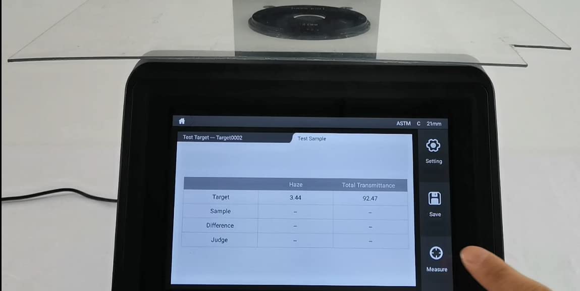 Lab Hazemeter Light Transmittance Meausrement Touch Screen Haze Meter with 21mm 7mm Test Apertures