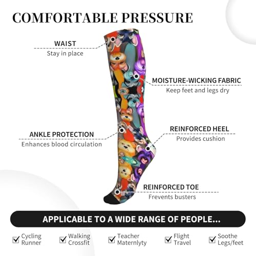 Oil Cute Schnauzer Dogs Print Compression Socks,Compression Ankle Support Socks,For Men Women Running Athletic3