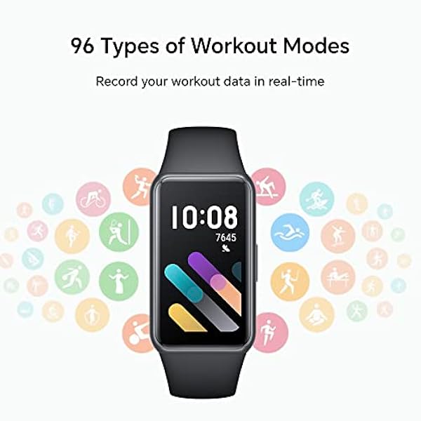 HONOR Band 7 Smartwatch 1.47" AMOLED Orologio Fitness Tracker con 96 Sportivo, Contapassi, Cardiofrequenzimetro, SpO2, Impermeabile Smart Band per Uomo Donna Android iOS, Nero Meteorite