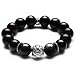Merdia Ice Obsidian Stone Beaded Bracelet with Pixiu for Men 12MM