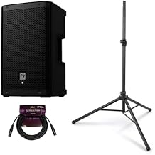 Electro-Voice ZLX-8P-G2 8-Inch 2-Way Powered Loudspeaker with Bluetooth Black Bundle with All-Aluminum Speaker Stand Pack and 25-Feet XLR Male to Female Microphone Cable 3 Items
