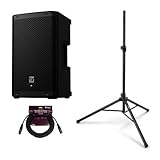 Electro-Voice ZLX-8P-G2 8-Inch 2-Way Powered Loudspeaker with Bluetooth (Black) Bundle with All-Aluminum Speaker Stand Pack and 25-Feet XLR Male to Female Microphone Cable (3 Items)