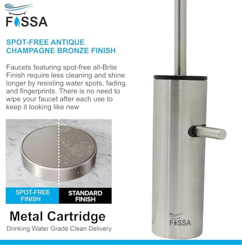Image of Fossa RO Tap Stainless Steel Water Filter Faucet for Kitchen Sink | Lead-Free, Rust-Resistant, 360 Swivel, Single Lever, Ceramic Cartridge - Silver (Matte Finish)