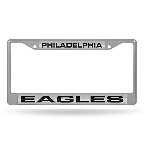 Rico Industries NFL Philadelphia Eagles Laser Cut Inlaid Standard Chrome License Plate Frame