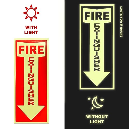 Autocollant extincteur phosphorescent 10,2x26,7 cm vinyle UV - 3