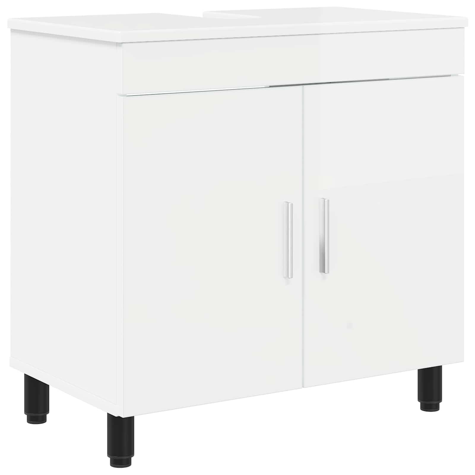 Mobile per lavabo in legno lucido, 60 x 35 x 60 cm, colore bianco
