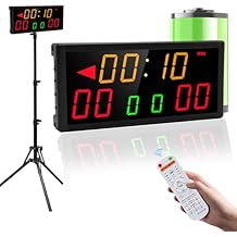 Digital Scoreboard with Tripod,Score Keeper with Timer Clock,Portable Digital Scoreboard with Remote & Battery Supply for Corn Hole,Board Game,Indoor & Outdoor Game