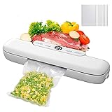 auvstar Kompakter Folienschweißgerät, Vollautomatisches Vakuumiergerät Vakuumierer Frisch Halten, Folienschweißgerät Trockene Feuchte Lebensmittel, Haushalts Advanced Vakuumierer Einschweißgerät