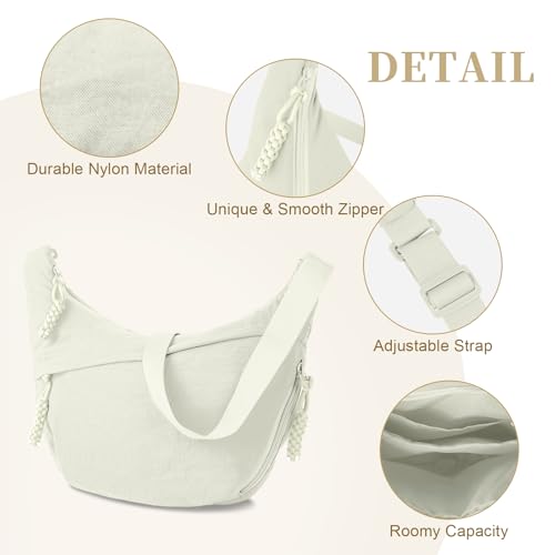 Nylon Crescent Crossbody Bag Hobo Bag for Women Men, Small Dumpling Shoulder bag with Adjustable Strap, Casual Sling Bag3