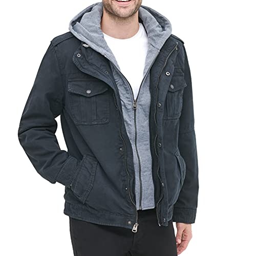 Image of Levi's Men's Washed Cotton Hooded Military Jacket (Regular & Big & Tall Sizes)