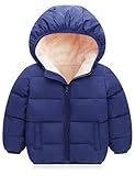 BFUSTYLE Winter Coats for Infant Boys Girls Blue Baby Fleece Lined Jacket 12 Month 18M with Hoods