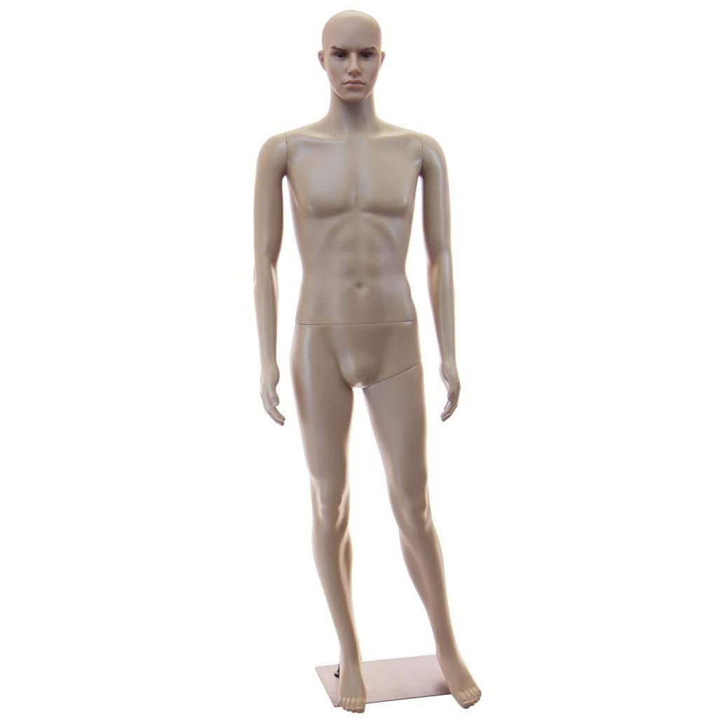 (PS-Ken+1 Free Wig) ROXY DISPLAY® Plastic Male Mannequin Flesh Tone + Base