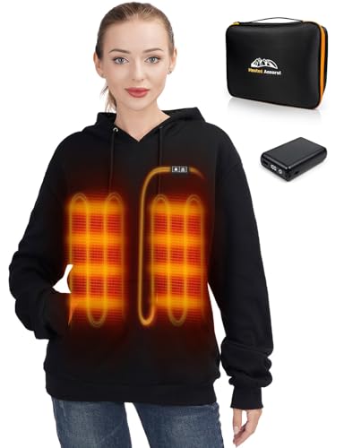 Jazvex RPS-028 Heated Hoodie For Men And Women, Mens And Womens Heated Sweatshirt Unisex Pullover With 10000Mah Battery Pack Included cover
