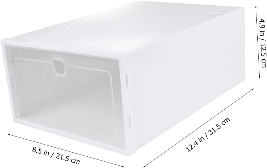 6pcs Plastic Sneaker Storage Boxes Stackable Shoe Cubby Organizer for High Heels Boots Slippers