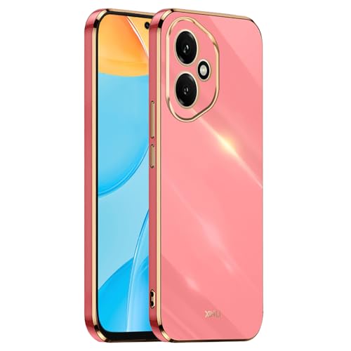 EASSGU Marco Electrochapado Funda para Honor 400 5G (6.55' Inches) Carcasa Protectora de Color de Silicona TPU Suave - Rojo