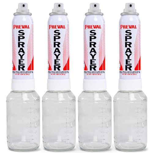 Preval Sprayer 4 Pack | Refillable Aerosol Spray Paint System with NEW PrecisionFlex Valve & Insert | Professional Paint Sprayer for Touch Ups Automotive Furniture DIY & Custom Paint - MPN 267