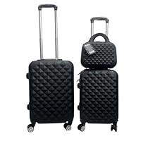 Kit Malas de Viagem 23kg, 10Kg, 8kg e Frasqueira 12 ou 14 Polegadas Bolsa de Mão c/Trava de Senha FIbra Rígida ABS Rodas 360º Removíveis (Kit 10kg/8kg/12 | Preta)