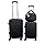 Kit Malas de Viagem 23kg, 10Kg, 8kg e Frasqueira 12 ou 14 Polegadas Bolsa de Mão c/Trava de Senha FIbra Rígida ABS Rodas 360º Removíveis (Kit 10kg/8kg/12 | Preta)