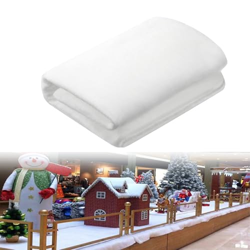 YITONGFU Couverture de Neige de Noël,Couvertures de Neige Artificielle de Noël,Noël Neige Couverture Rouleau,décoration d'hiver(80 x 240 cm)
