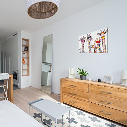 Ago Cute Animal Giraffe Wall Art Canvas Prints Colorful Giraffe Pictures Wall Decor Kids Room Bedroom Nursery Funny Giraffe Paintings For Wall Decorations Framed 16"X24" #TOP5