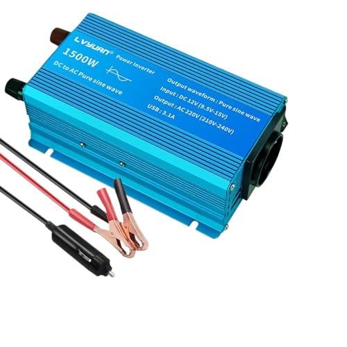 Convertisseur 24V 220V pur sinus 1500W avec adaptateur de charge tension voiture 50Hz