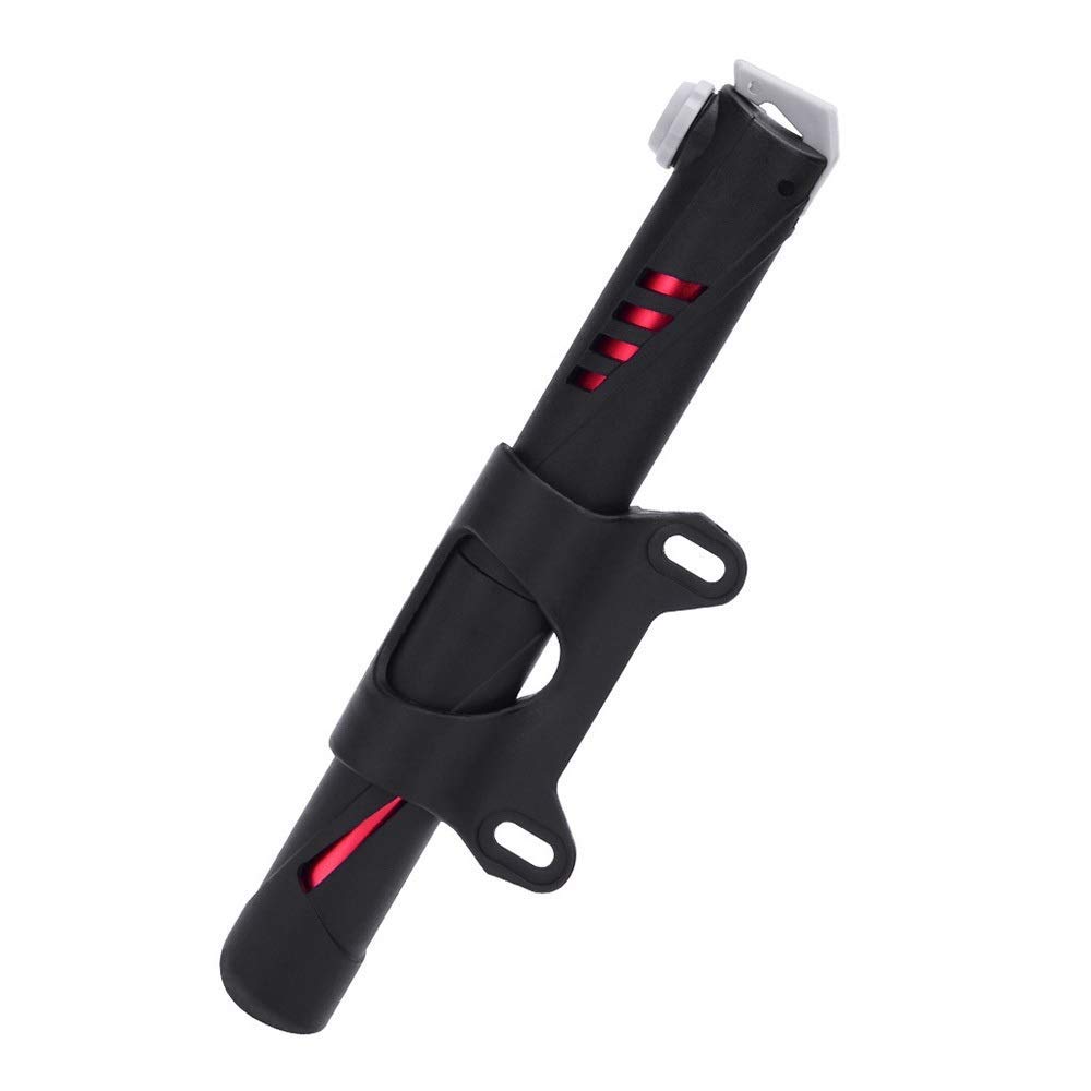 Tragbare Fahrradbodenpumpe Kleine tragbare Fahrrad-Handpumpe mit Fester Halterung Mountainbike-Fahrrad Multifunktionswerkzeugkombination Leichte Universal-Fahrradpumpe (Farbe: SCHW