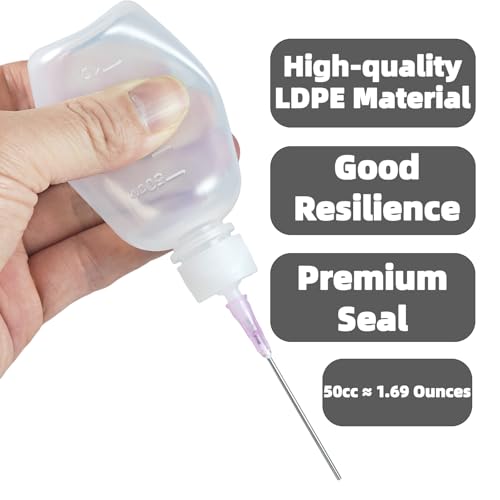 Atdcoek 6 Pack Needle Tip Squeeze Bottle 50mL(1.69 OZ), Precision Gun Oil Bottle, Needle Oiler Bottles for Craft, Glue, Paint, Hinges, Sewing Machines & More - LDPE Material with Premium Seal - Thumbnail 5