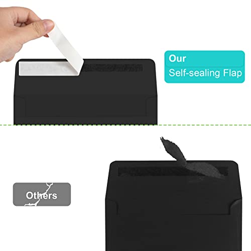 Image of 70 Packs of Invitation Envelopes, A2 Envelopes Black, Postcard Envelopes for 4.5x5.5 Cards, Envelopes for Invitations, Self Seal for Photos RSVP, Greeting Cards
