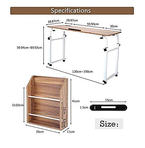 Stolik pod łóżko, przenośny, medyczny, regulowany stolik pod łóżko, mobilne biurko komputerowe/laptopa do domu, skalowalny, łatwa pielęgnacja