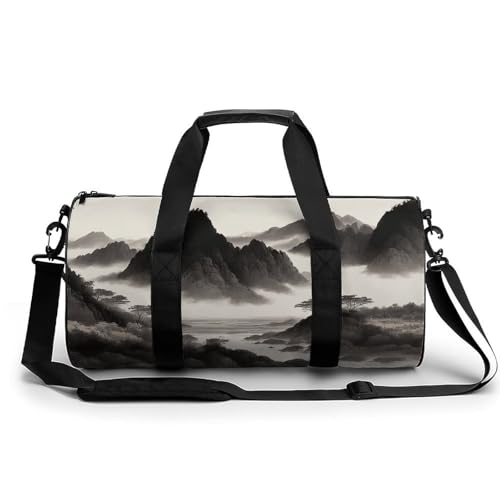 Gym Bag For Women Men Lightweight Mountainous Landforms Print Duffel Bag Personalized Travel Bags For Travel Sports