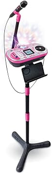 VTech Kidi Superstar DJ Studio Rose – Micro Karaoké 9 en 1 avec Boule Disco