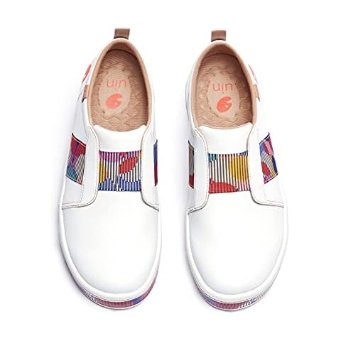 UIN Women's Fashion Sneakers Lightweight Walking Casual Slip Ons Art Painted Athletic Travel Skate Shoes Cordoba Colored Bubble (8.5) Cover