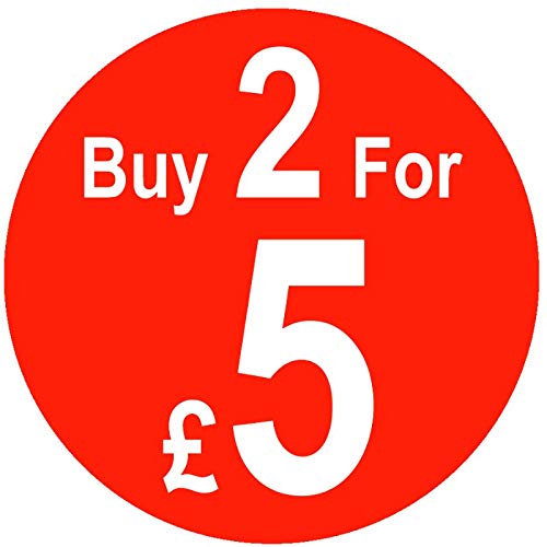 Buy X for £X Multi Buy Price Stickers - Red, 2 for £5, 45mm, 500 — image 1