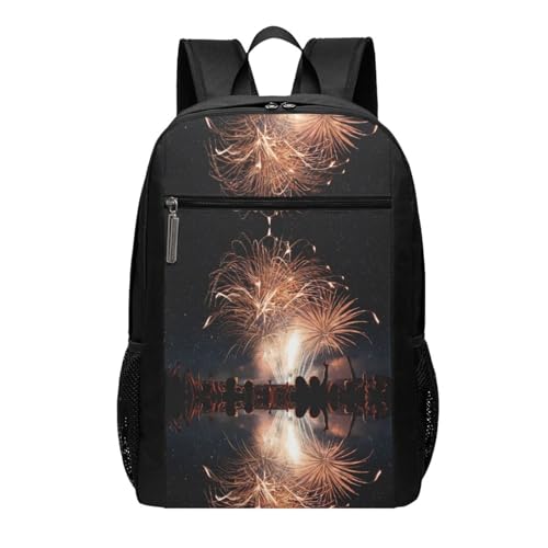 Fireworks Backpack 17 Inches, Unisex Sports Rucksack, Large-Capacity Travel Bag, Business Backpack.