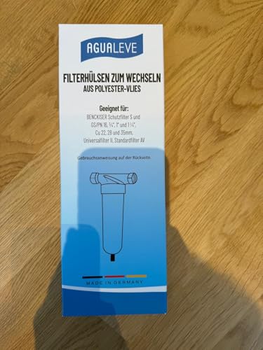 10 Stück AGUALEVE Filterhülsen als Alternative zu BWT Filterhülsen zum Wechseln 10999 aus Polyester-Vlies DN 20-32 in Wechselbox 10 STK, weiß, Stück (1er Pack) | Markenqualität Made in Germany