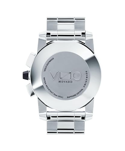 Movado Vizio Men's Sport Watch - Swiss Quartz Chronograph Movement, Stainless Steel Link Bracelet - 5 ATM Water Resistance - Luxury Fashion Timepiece for Him - 44.5mm3
