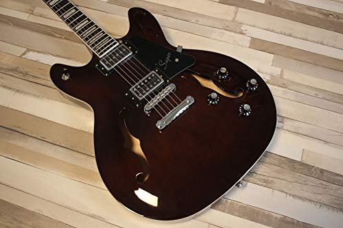 Hagstrom Justin York Super Viking Transparent Brown – Modèles ES - Les Beatles, Paul McCartney, John Lennon, RIngo Starr, George Harrison Hagstrom Justin York Super Viking Transparent Brown - Modèles ES