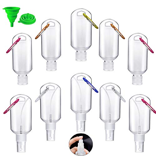 5PCS Travel Spray Bottles + 5PCS Flip Bottles, Small Empty Spray Bottles for Cleaning Solutions, Plastic Spray Bottles for Hand Sanitizer Keychain