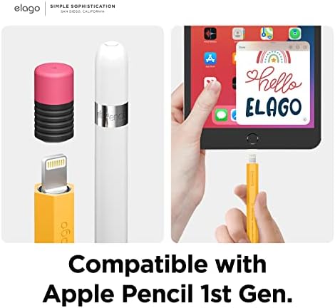 elago Classic Pencil Case Compatible with Apple Pencil 1st Generation Cover Sleeve, Classic Design, Perfect Grip, Protective Skin, Premium Silicone (Yellow)