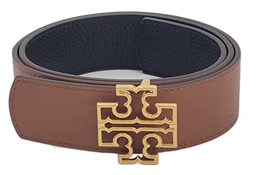 Tory Burch 141742 Britten Logo Black/Classic Tan With Gold Hardware 1.5 Inch Width Reversible Women's Belt3